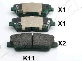 Ashika 51-0K-K11 - Brake Pad Set, disc brake autospares.lv