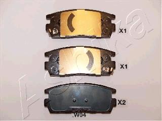 Ashika 51-0W-W04 - Brake Pad Set, disc brake autospares.lv