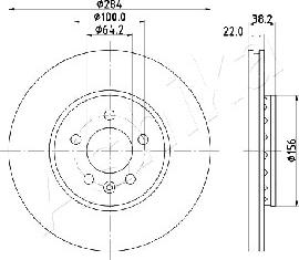 Ashika 60-04-442 - Brake Disc autospares.lv