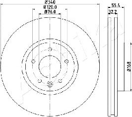 Ashika 60-00-0954 - Brake Disc autospares.lv