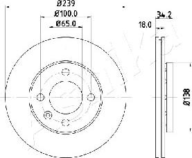 Ashika 60-00-0952 - Brake Disc autospares.lv