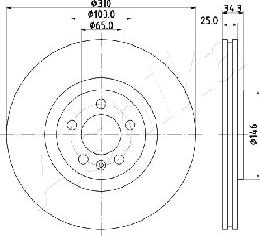 Ashika 60-00-0900 - Brake Disc autospares.lv