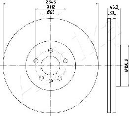 Ashika 60-00-0912 - Brake Disc autospares.lv