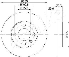 Ashika 60-00-0939 - Brake Disc autospares.lv