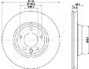 Ashika 60-00-0931 - Brake Disc autospares.lv