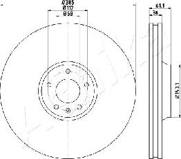 Ashika 60-00-0928 - Brake Disc autospares.lv