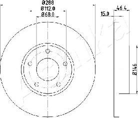 Ashika 60-00-0923 - Brake Disc autospares.lv