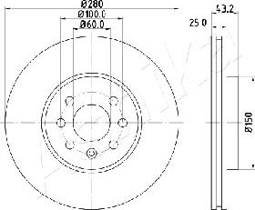 Ashika 60-00-0422 - Brake Disc autospares.lv