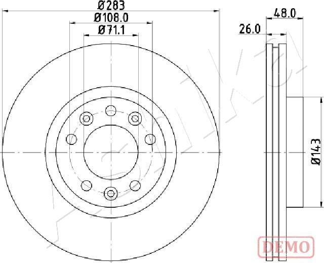 Ashika 60-00-0634C - Brake Disc autospares.lv