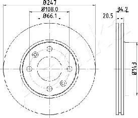 Ashika 60-00-0628 - Brake Disc autospares.lv