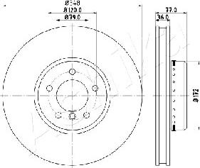 Ashika 60-00-0157 - Brake Disc autospares.lv