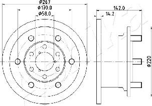 Ashika 60-00-0254 - Brake Disc autospares.lv