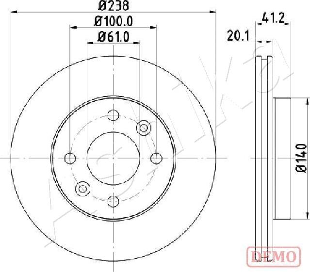 Ashika 60-00-0708C - Brake Disc autospares.lv