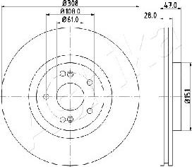 Ashika 60-00-0703 - Brake Disc autospares.lv