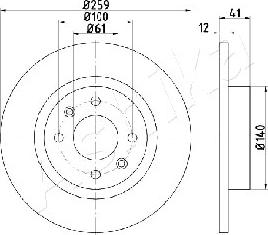 Ashika 60-00-0719 - Brake Disc autospares.lv