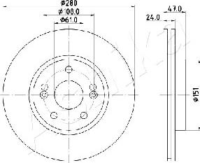 Ashika 60-00-0711 - Brake Disc autospares.lv