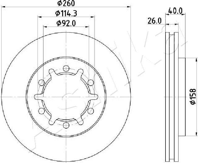 Ashika 60-01-180C - Brake Disc autospares.lv