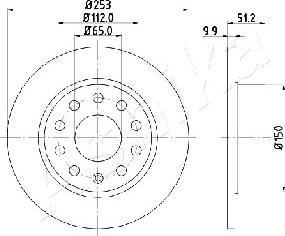 Ashika 61-00-0902 - Brake Disc autospares.lv