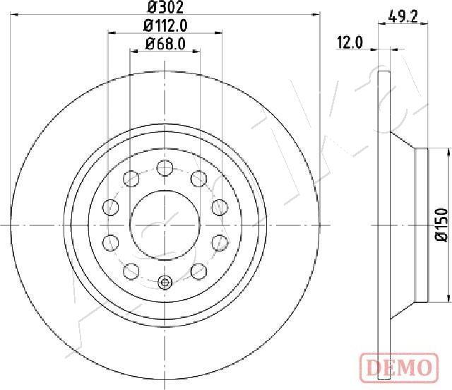 Ashika 61-00-0915C - Brake Disc autospares.lv