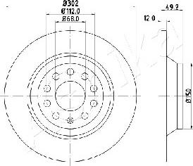 Ashika 61-00-0915 - Brake Disc autospares.lv