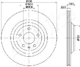 Ashika 61-00-0916 - Brake Disc autospares.lv