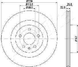 Ashika 61-00-0911 - Brake Disc autospares.lv