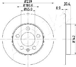 Ashika 61-00-0933 - Brake Disc autospares.lv