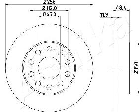 Ashika 61-00-0928 - Brake Disc autospares.lv