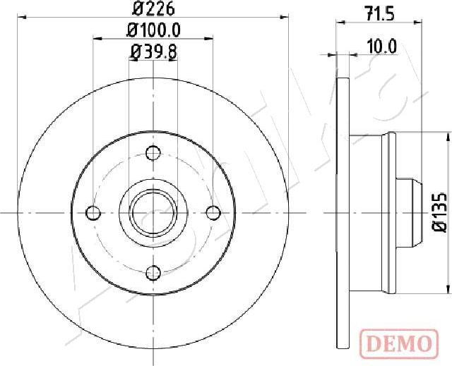 Ashika 61-00-0922C - Brake Disc autospares.lv