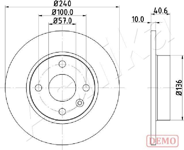 Ashika 61-00-0405C - Brake Disc autospares.lv