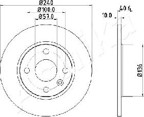 Ashika 61-00-0405 - Brake Disc autospares.lv