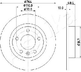 Ashika 61-00-0400 - Brake Disc autospares.lv