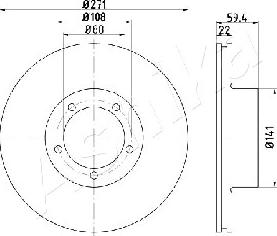 Ashika 61-00-0401 - Brake Disc autospares.lv