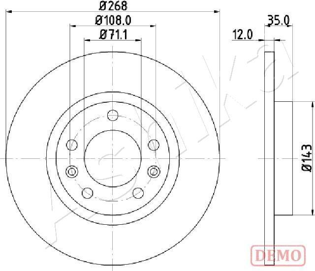 Ashika 61-00-0408C - Brake Disc autospares.lv