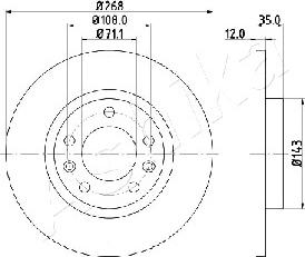 Ashika 61-00-0408 - Brake Disc autospares.lv