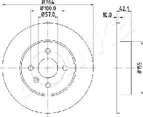 Ashika 61-00-0407 - Brake Disc autospares.lv