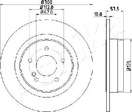 Ashika 61-00-0509 - Brake Disc autospares.lv