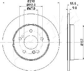 Ashika 61-00-0505 - Brake Disc autospares.lv