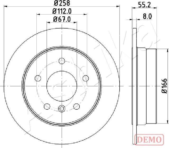 Ashika 61-00-0500C - Brake Disc autospares.lv