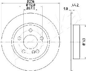 Ashika 61-00-0502 - Brake Disc autospares.lv