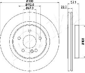 Ashika 61-00-0510 - Brake Disc autospares.lv