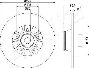 Ashika 61-00-0511 - Brake Disc autospares.lv