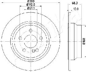 Ashika 61-00-0513 - Brake Disc autospares.lv