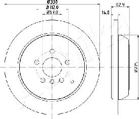 Ashika 61-00-0524 - Brake Disc autospares.lv