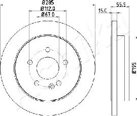 Ashika 61-00-0522 - Brake Disc autospares.lv