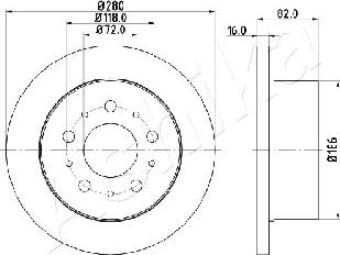 Ashika 61-00-0609 - Brake Disc autospares.lv