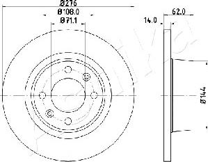 Ashika 61-00-0604 - Brake Disc autospares.lv