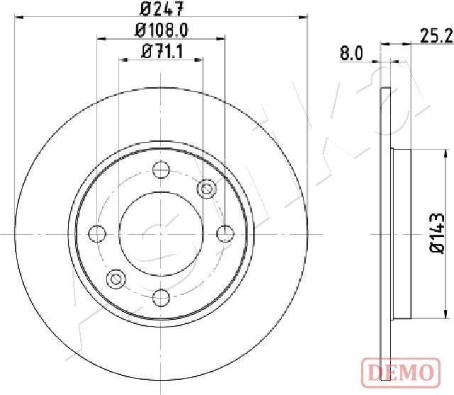 Ashika 61-00-0615C - Brake Disc autospares.lv