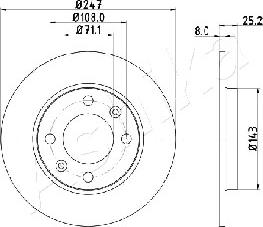 Ashika 61-00-0615 - Brake Disc autospares.lv