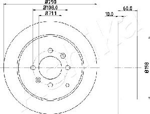 Ashika 61-00-0616 - Brake Disc autospares.lv